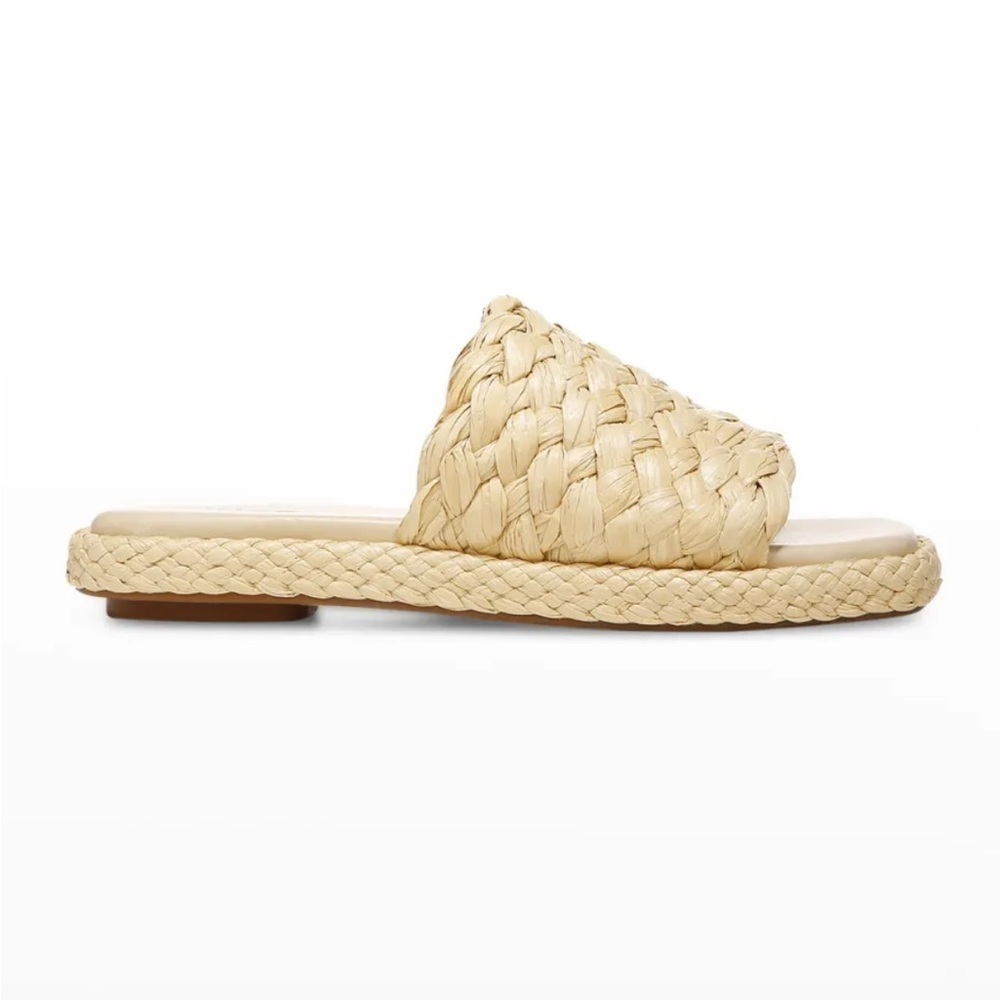Vince Rumi Raffia Flat Slide Sandals